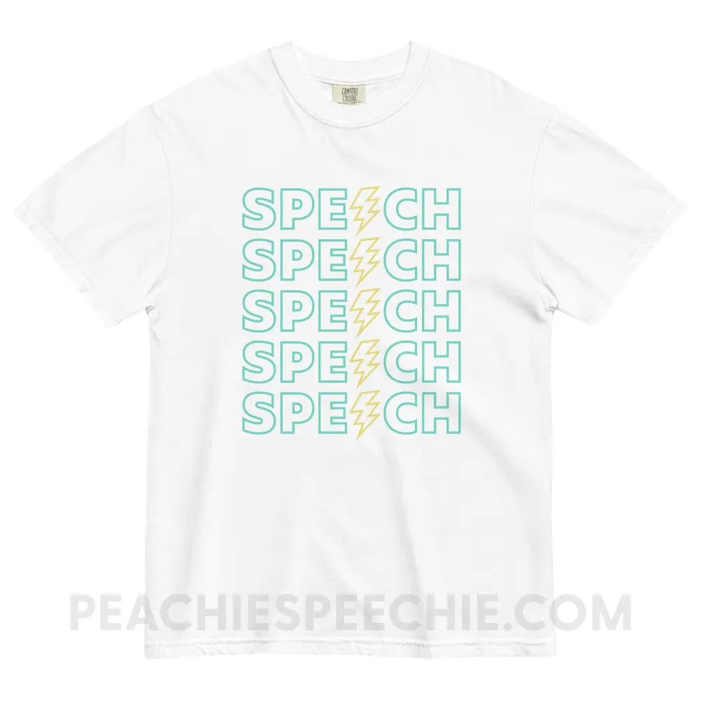 Power of Speech Comfort Colors Tee - White / S - peachiespeechie.com