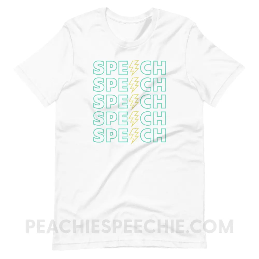 Power of Speech Premium Soft Tee - White / XS - peachiespeechie.com