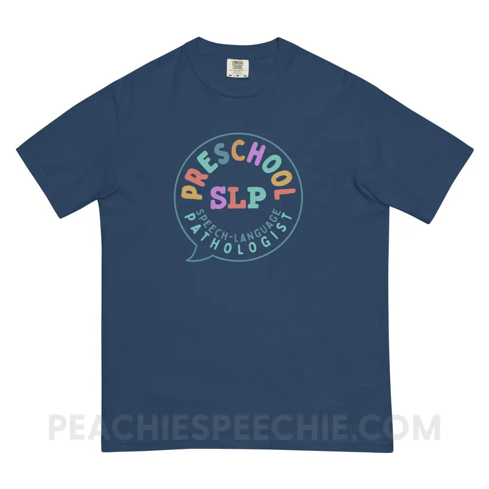 Preschool SLP Comfort Colors Tee - True Navy / S - T-Shirt peachiespeechie.com