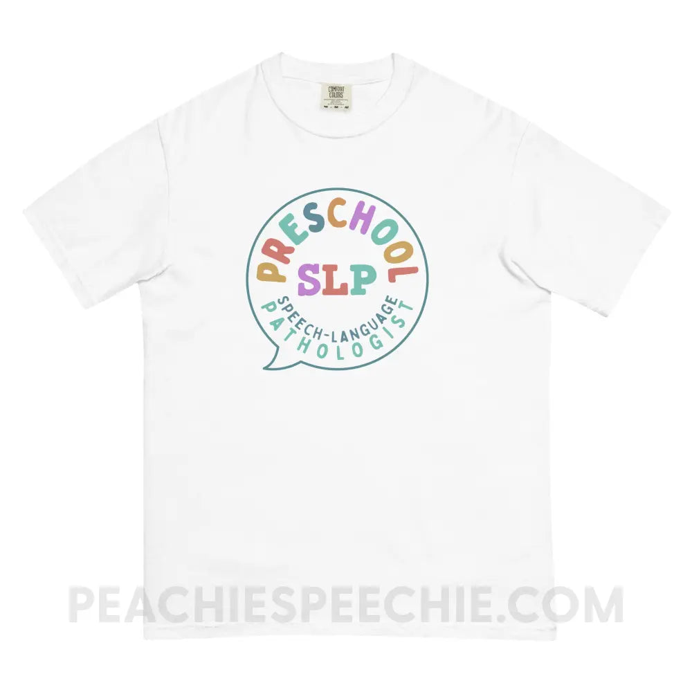 Preschool SLP Comfort Colors Tee - White / S - T-Shirt peachiespeechie.com