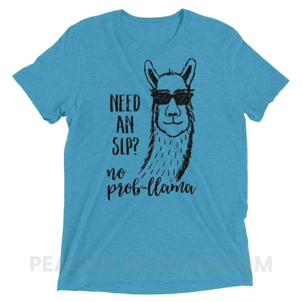 No Prob-llama! Tri-Blend Tee - Aqua Triblend / XS - T-Shirts & Tops peachiespeechie.com