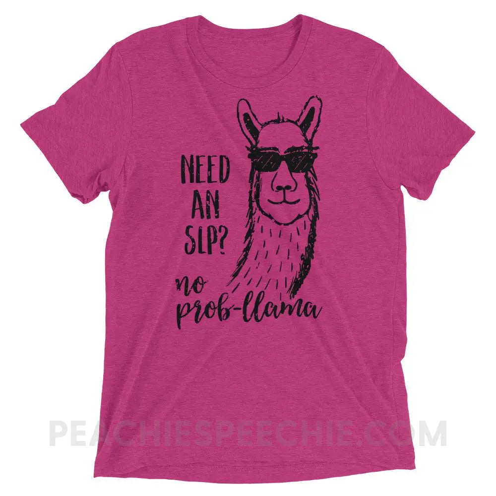 No Prob-llama! Tri-Blend Tee - Berry Triblend / XS - T-Shirts & Tops peachiespeechie.com
