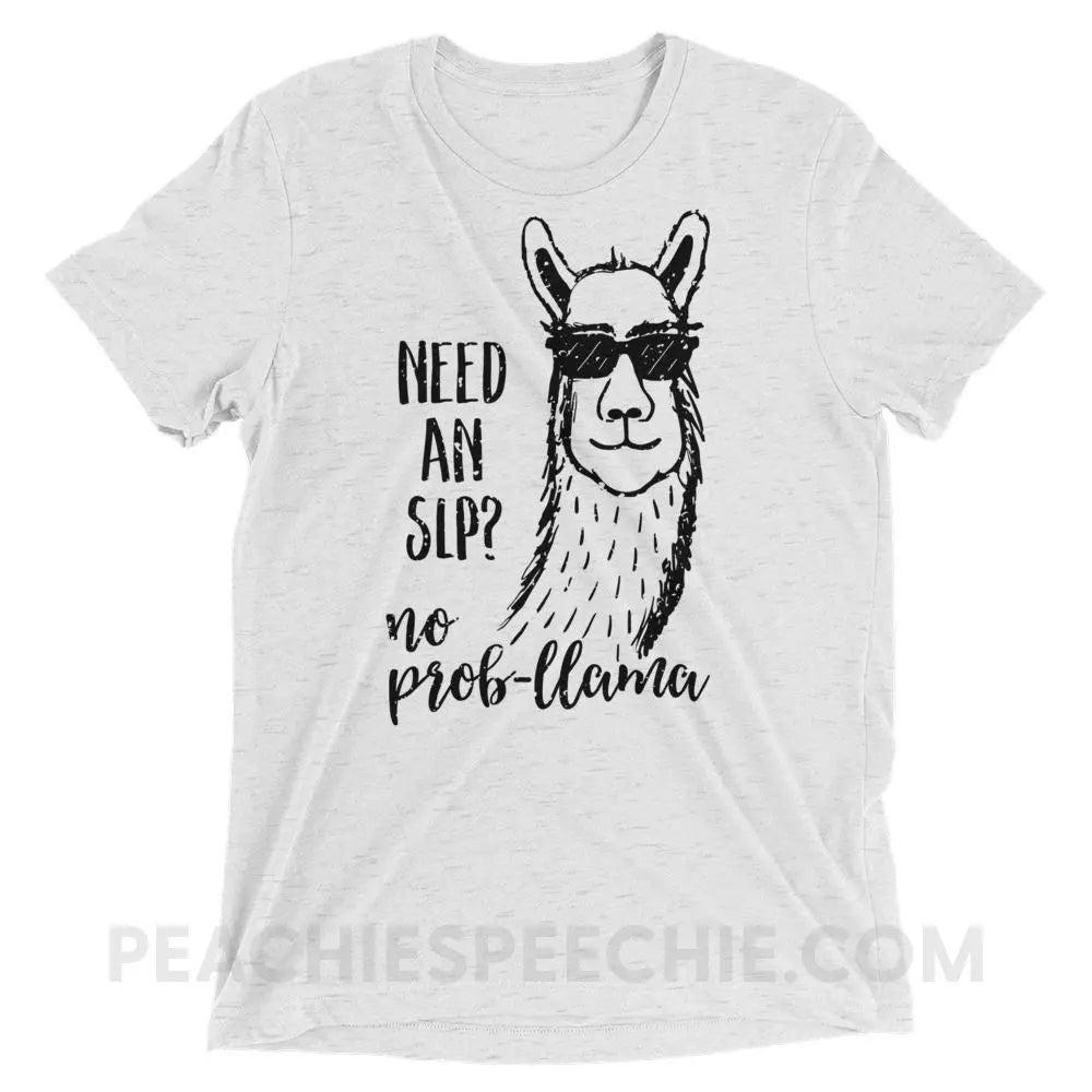 No Prob-llama! Tri-Blend Tee - White Fleck Triblend / XS - T-Shirts & Tops peachiespeechie.com