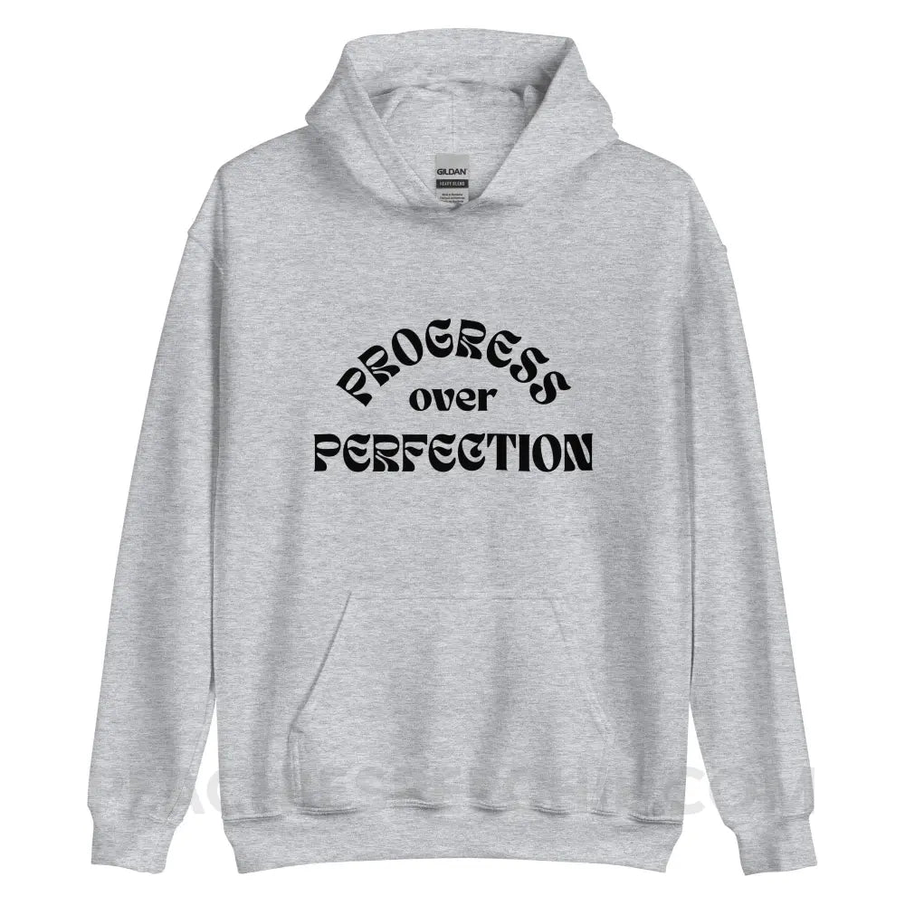 Progress Over Perfection Classic Hoodie - Sport Grey / S - peachiespeechie.com