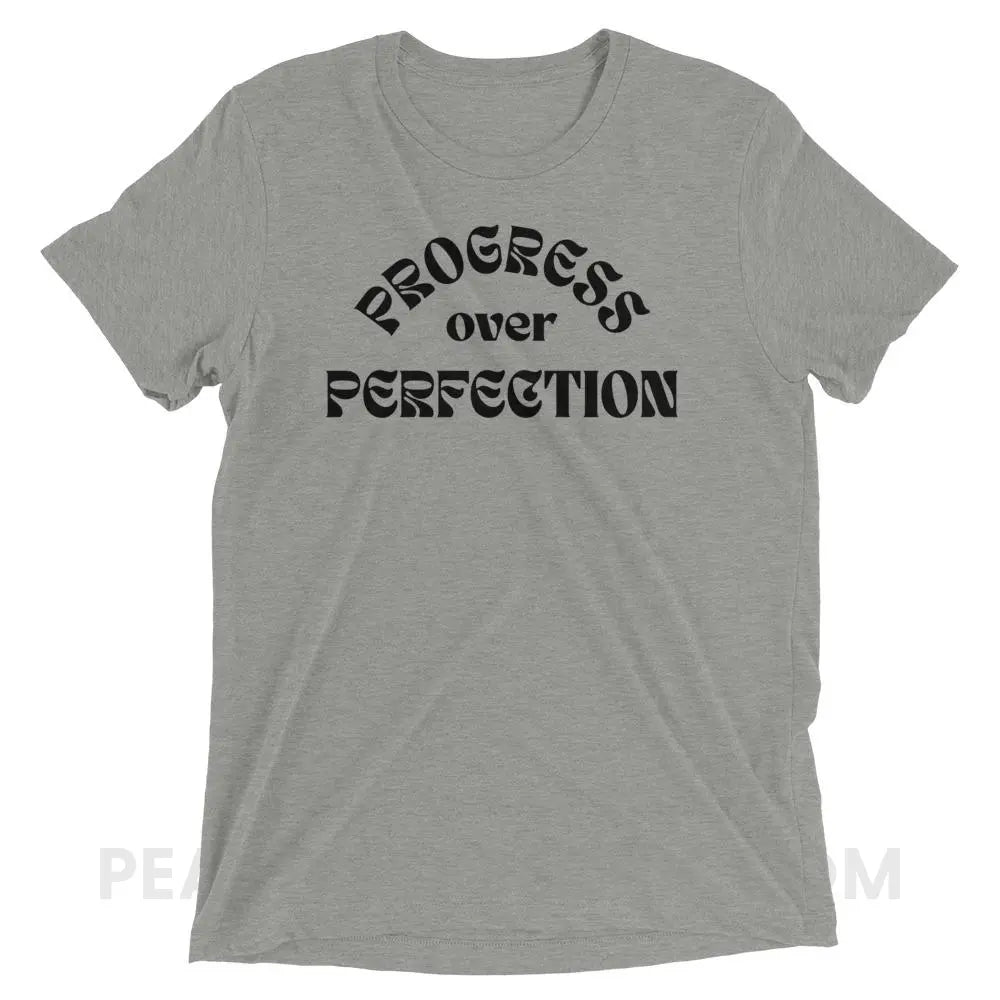 Progress Over Perfection Tri-Blend Tee - Athletic Grey Triblend / XS - peachiespeechie.com