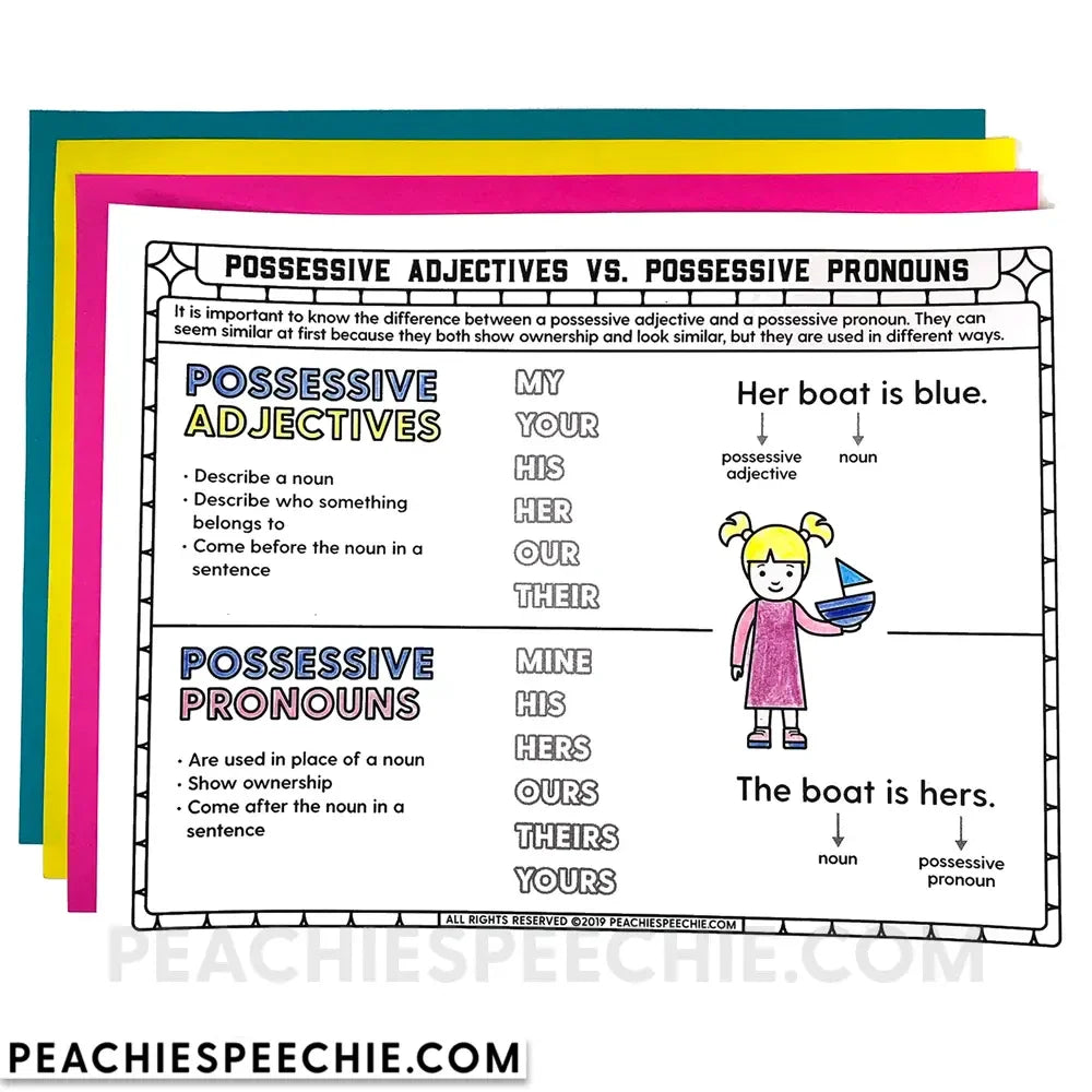 I Can Use Pronouns: No-Prep Workbook - Materials peachiespeechie.com
