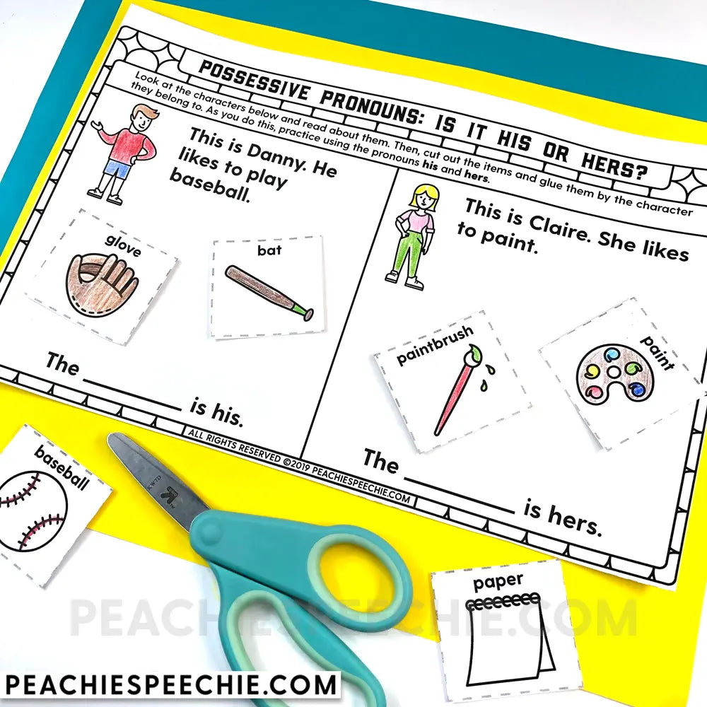 I Can Use Pronouns: No-Prep Workbook - Materials peachiespeechie.com
