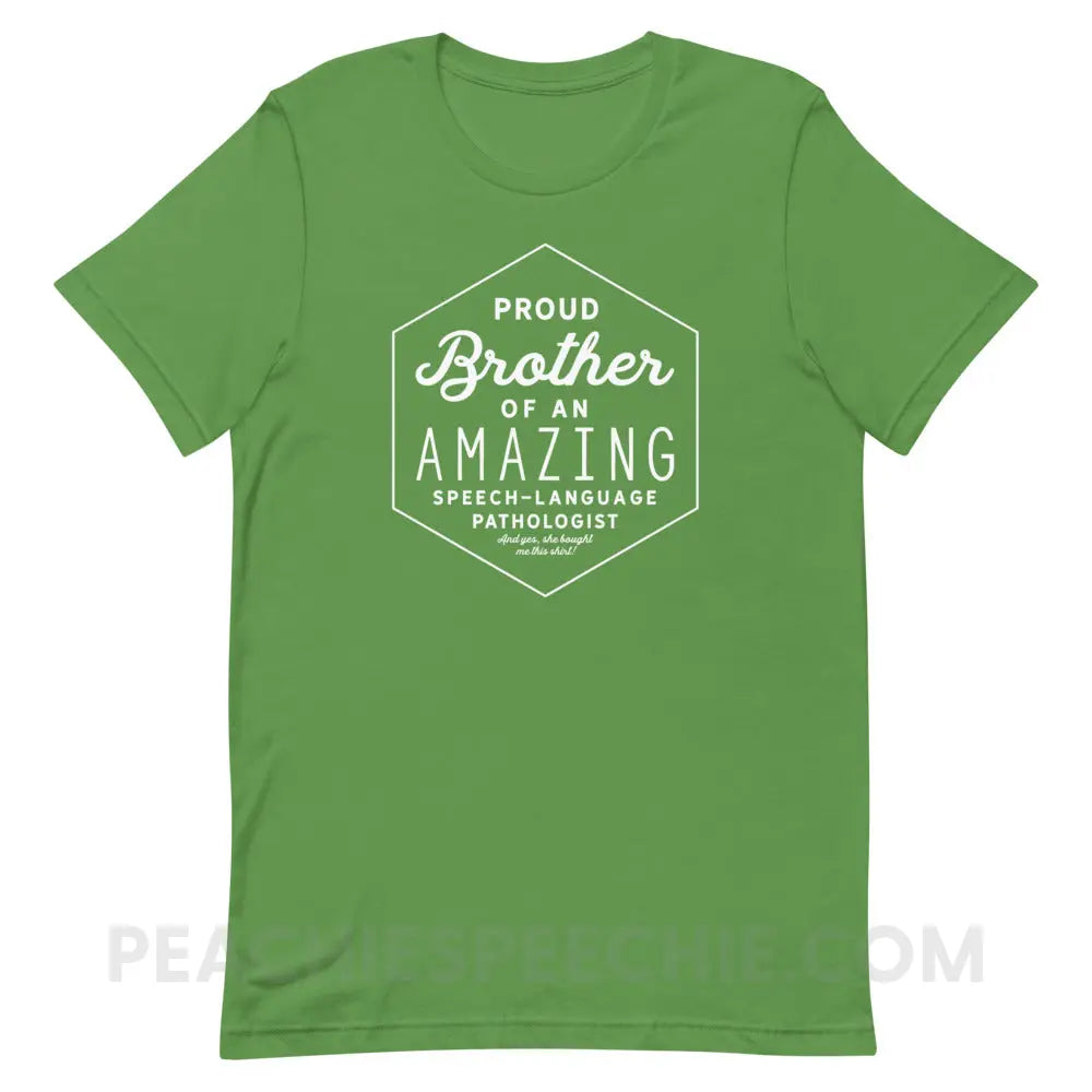 Proud Brother Of An SLP Premium Soft Tee - Leaf / S - peachiespeechie.com