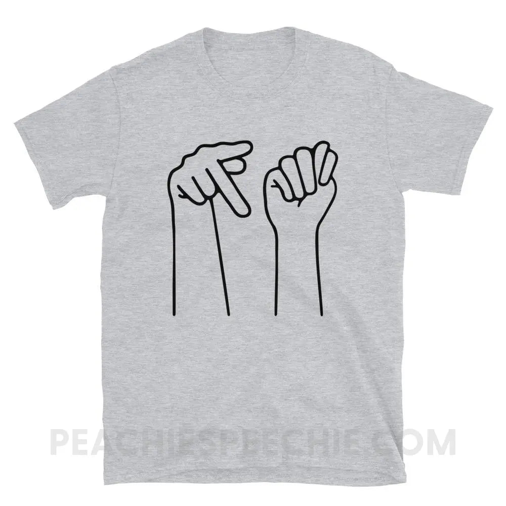PT Hands Classic Tee - Sport Grey / S - T-Shirts & Tops peachiespeechie.com