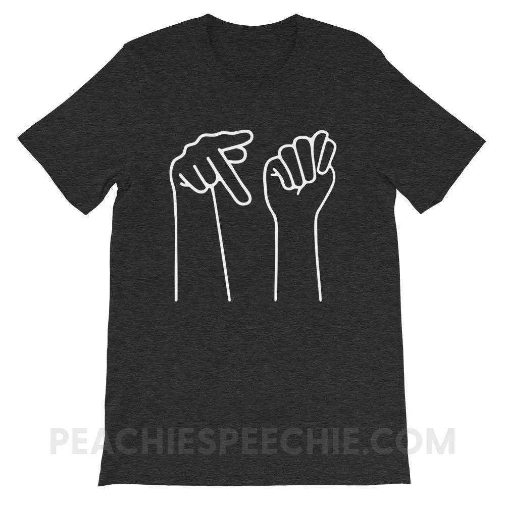 PT Hands Premium Soft Tee - Dark Grey Heather / XS - T-Shirts & Tops peachiespeechie.com
