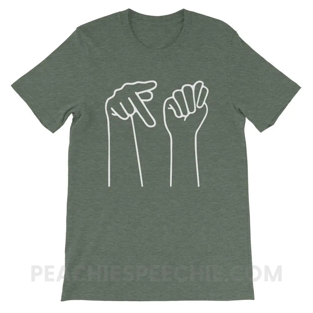 PT Hands Premium Soft Tee - Heather Forest / S - T-Shirts & Tops peachiespeechie.com
