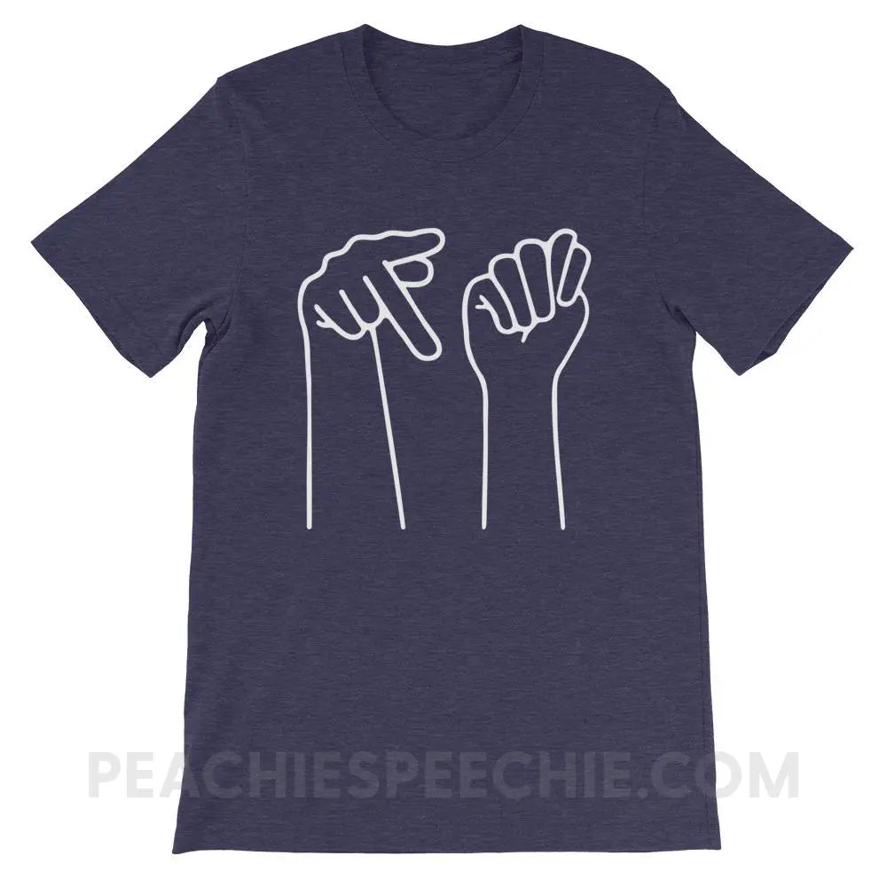 PT Hands Premium Soft Tee - Heather Midnight Navy / XS - T-Shirts & Tops peachiespeechie.com