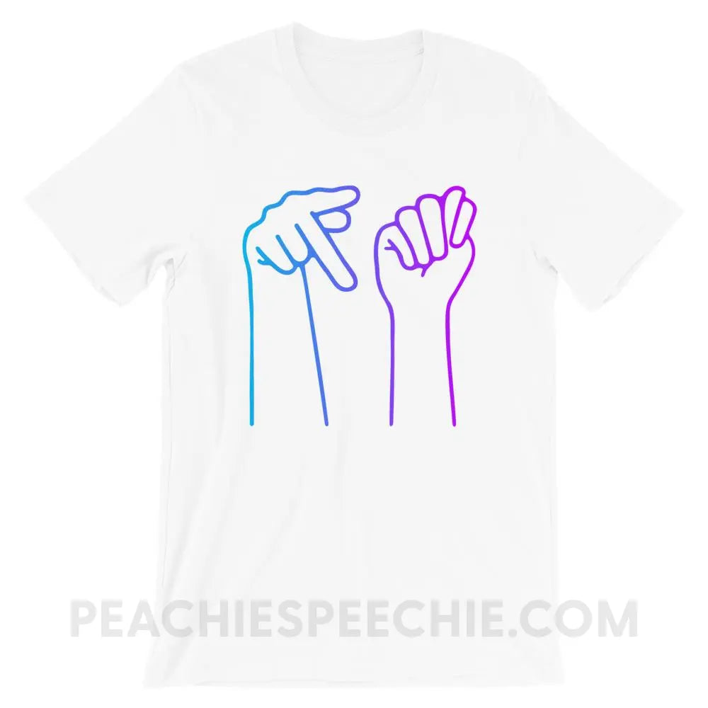 PT Hands Premium Soft Tee - White / XS - T-Shirts & Tops peachiespeechie.com