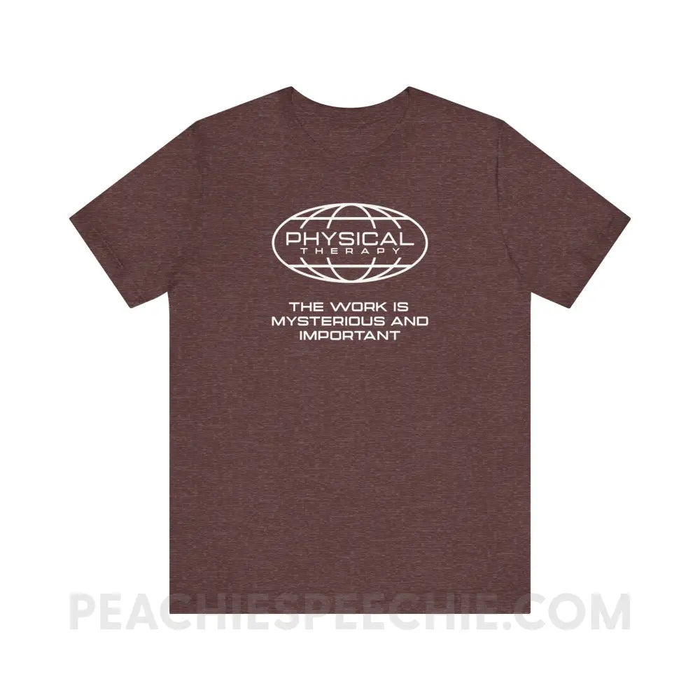 PT Is Mysterious And Important Premium Soft Tee - Heather Maroon / XS - T-Shirt peachiespeechie.com