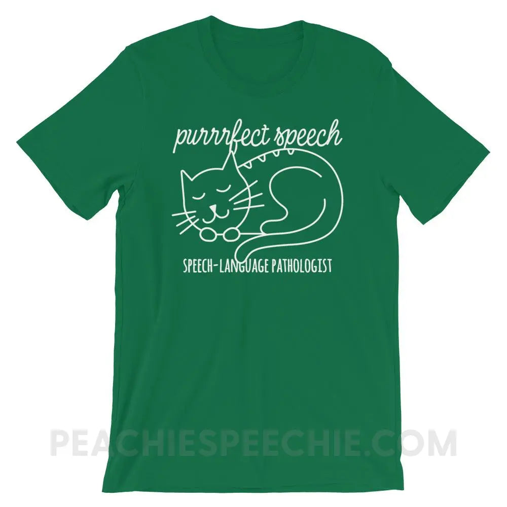 Purrrfect Speech Premium Soft Tee - Kelly / S - T-Shirts & Tops peachiespeechie.com