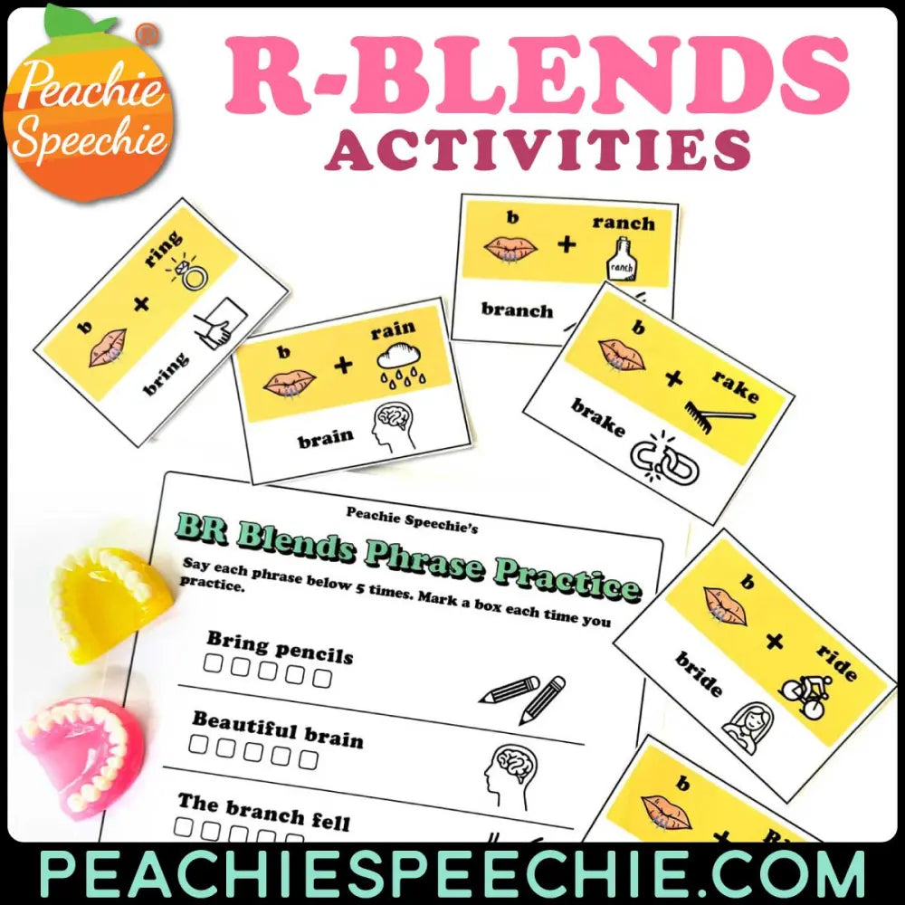 R-Blends Activities - Materials peachiespeechie.com