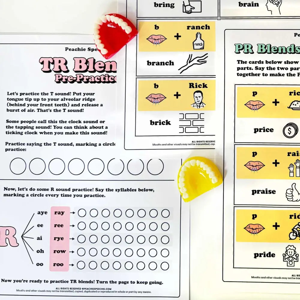 R-Blends Activities - Materials peachiespeechie.com