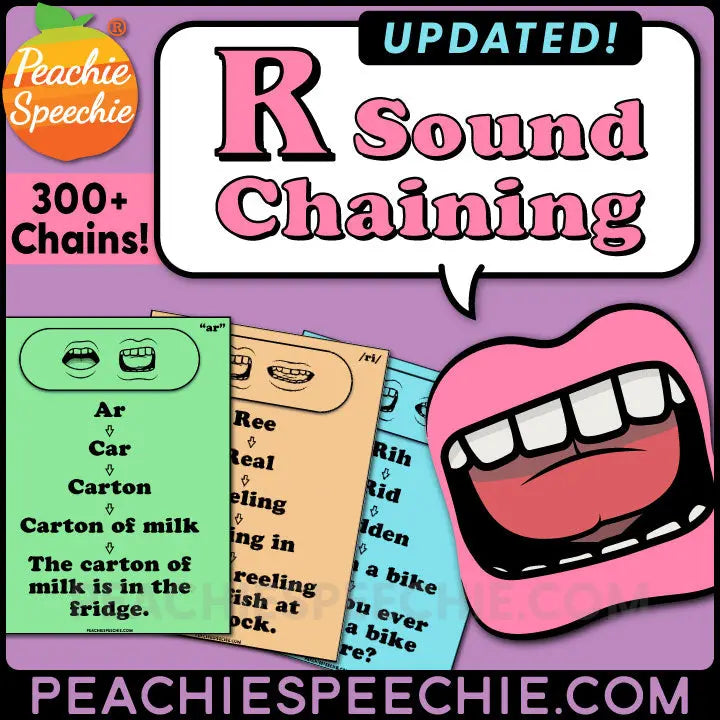 R Sound Chaining for Speech Therapy - Materials peachiespeechie.com