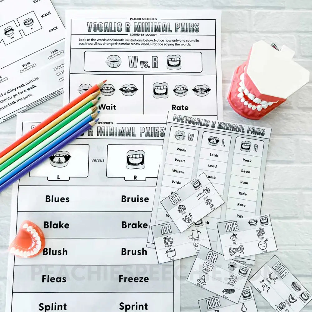 R Sound Minimal Pairs - Materials peachiespeechie.com
