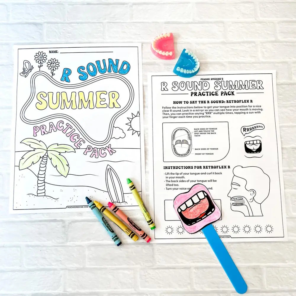 R Sound Summer Practice Pack - Materials peachiespeechie.com