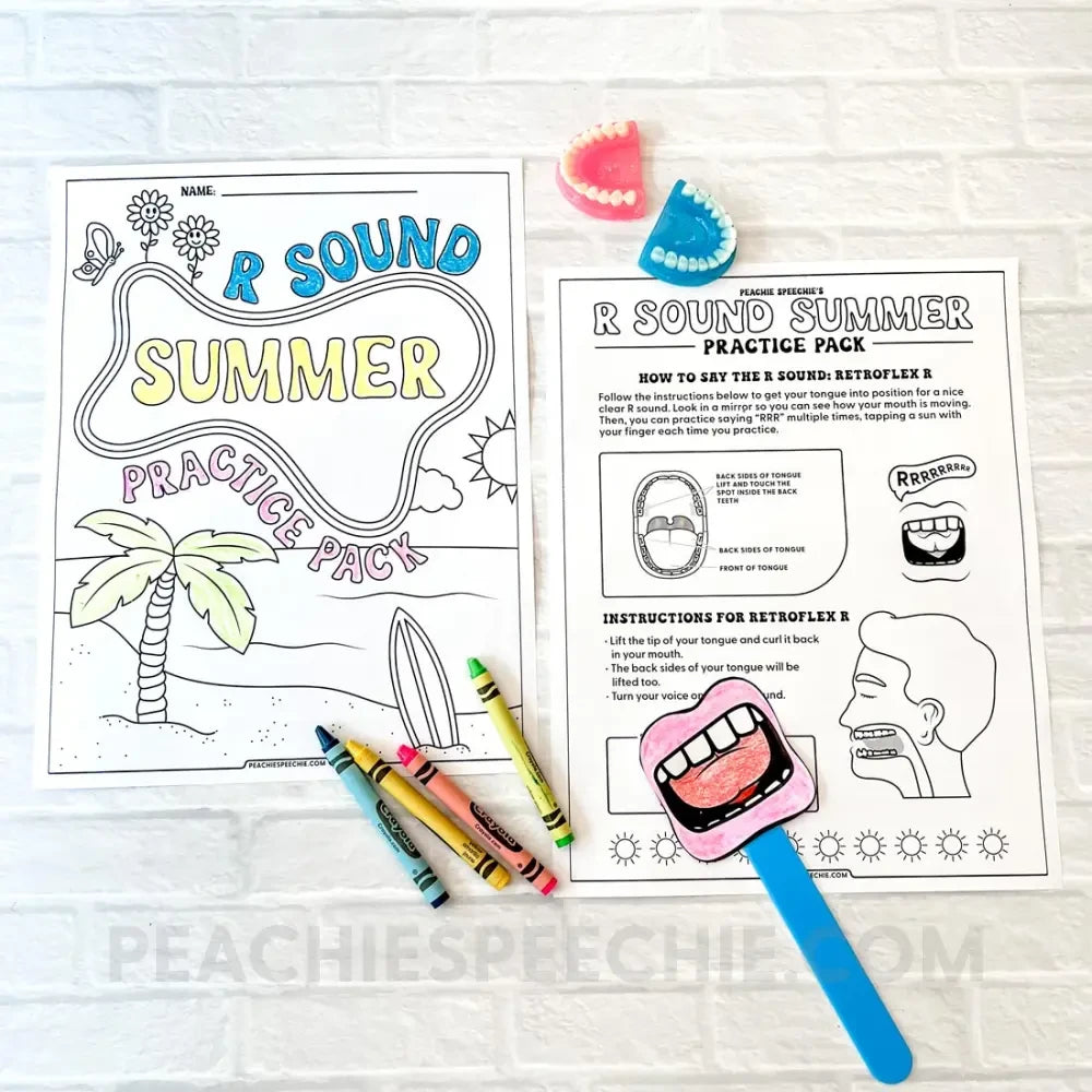 R Sound Summer Practice Pack - Materials peachiespeechie.com