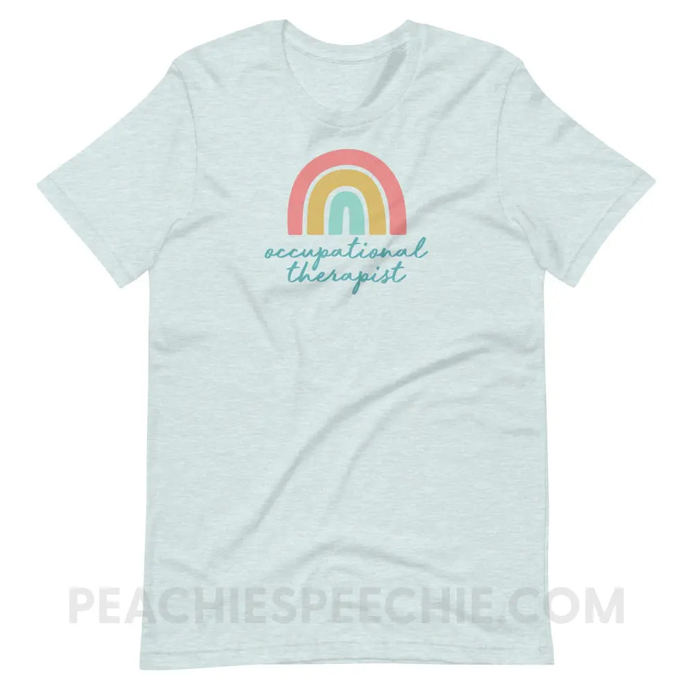 Rainbow Occupational Therapist Premium Soft Tee - Heather Prism Ice Blue / S - T-Shirt peachiespeechie.com