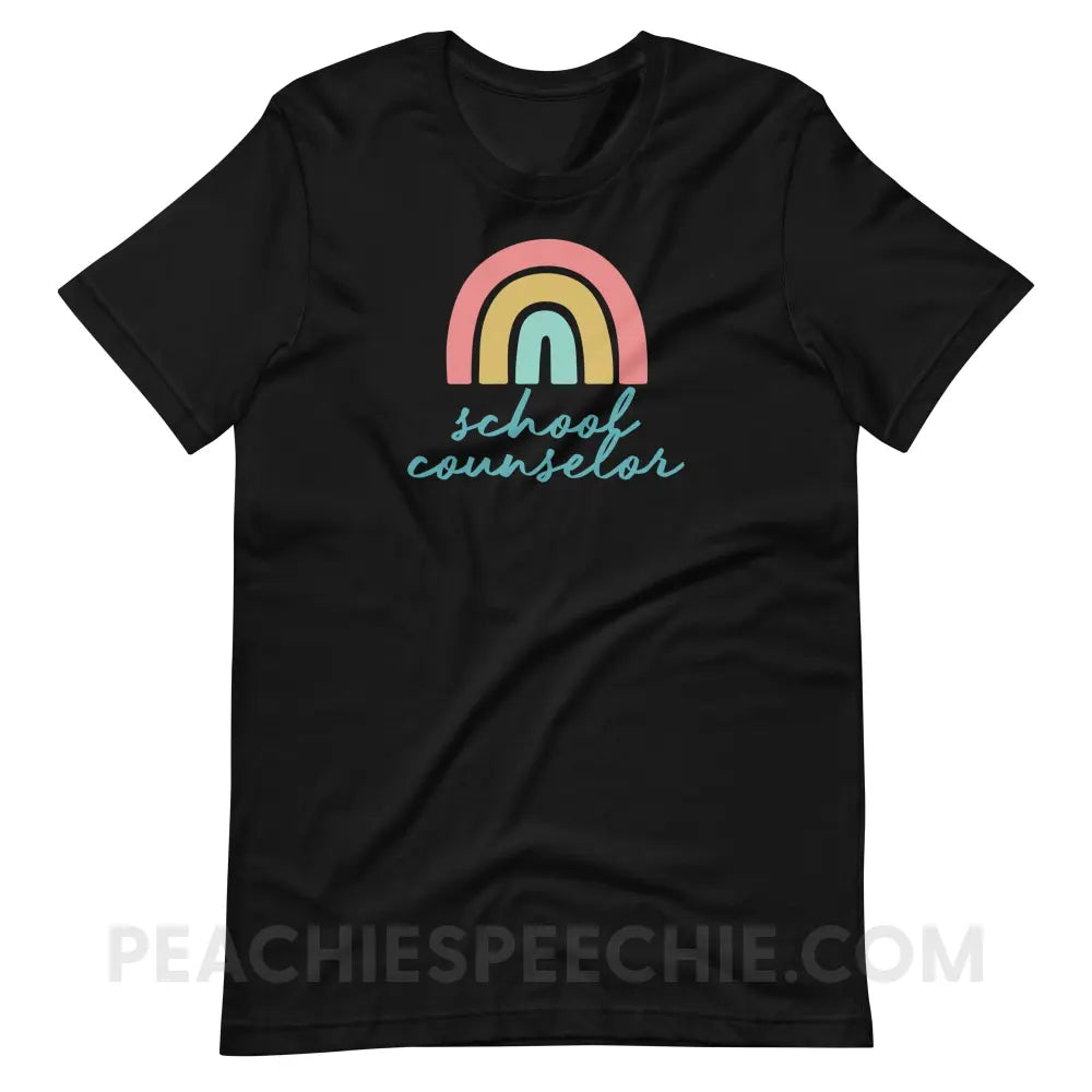 Rainbow School Counselor Premium Soft Tee - Black / S - T-Shirt peachiespeechie.com