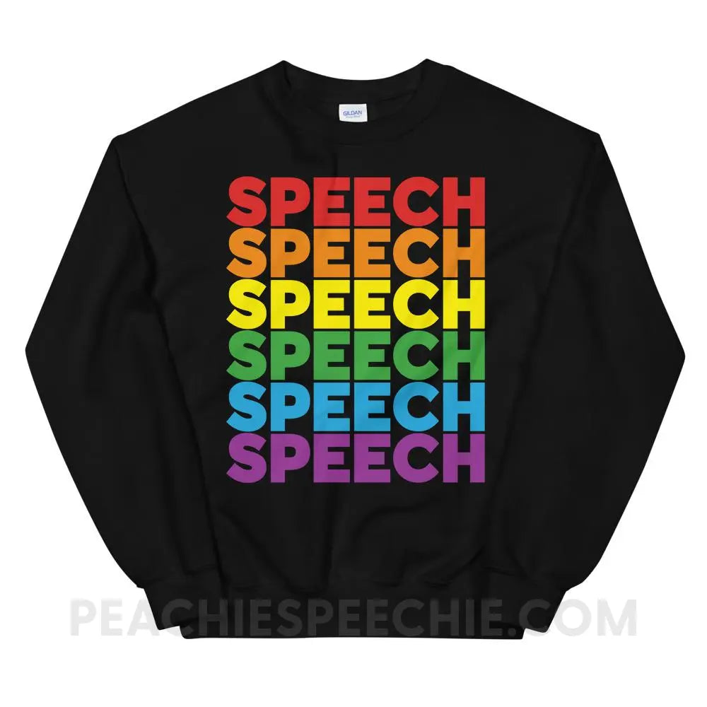 Rainbow Speech Classic Sweatshirt - Black / S - Hoodies & Sweatshirts peachiespeechie.com