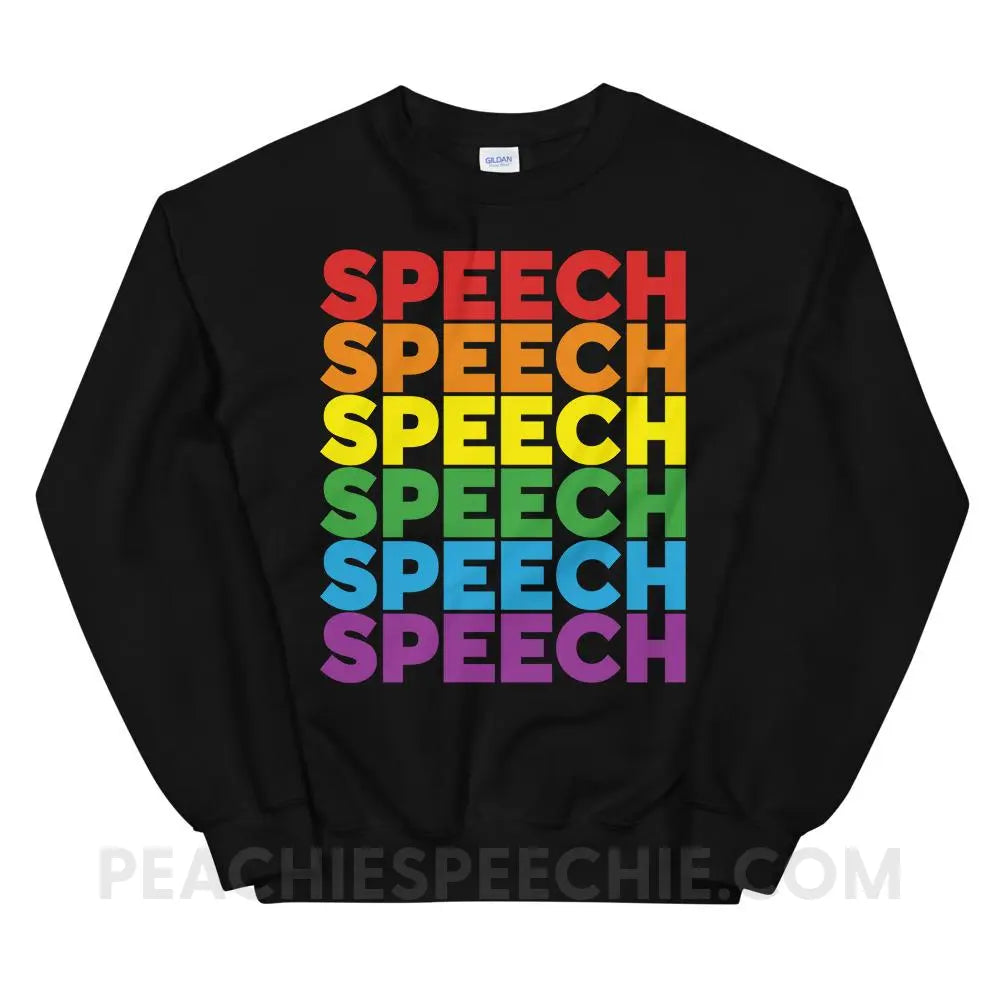 Rainbow Speech Classic Sweatshirt - Black / S Hoodies & Sweatshirts peachiespeechie.com