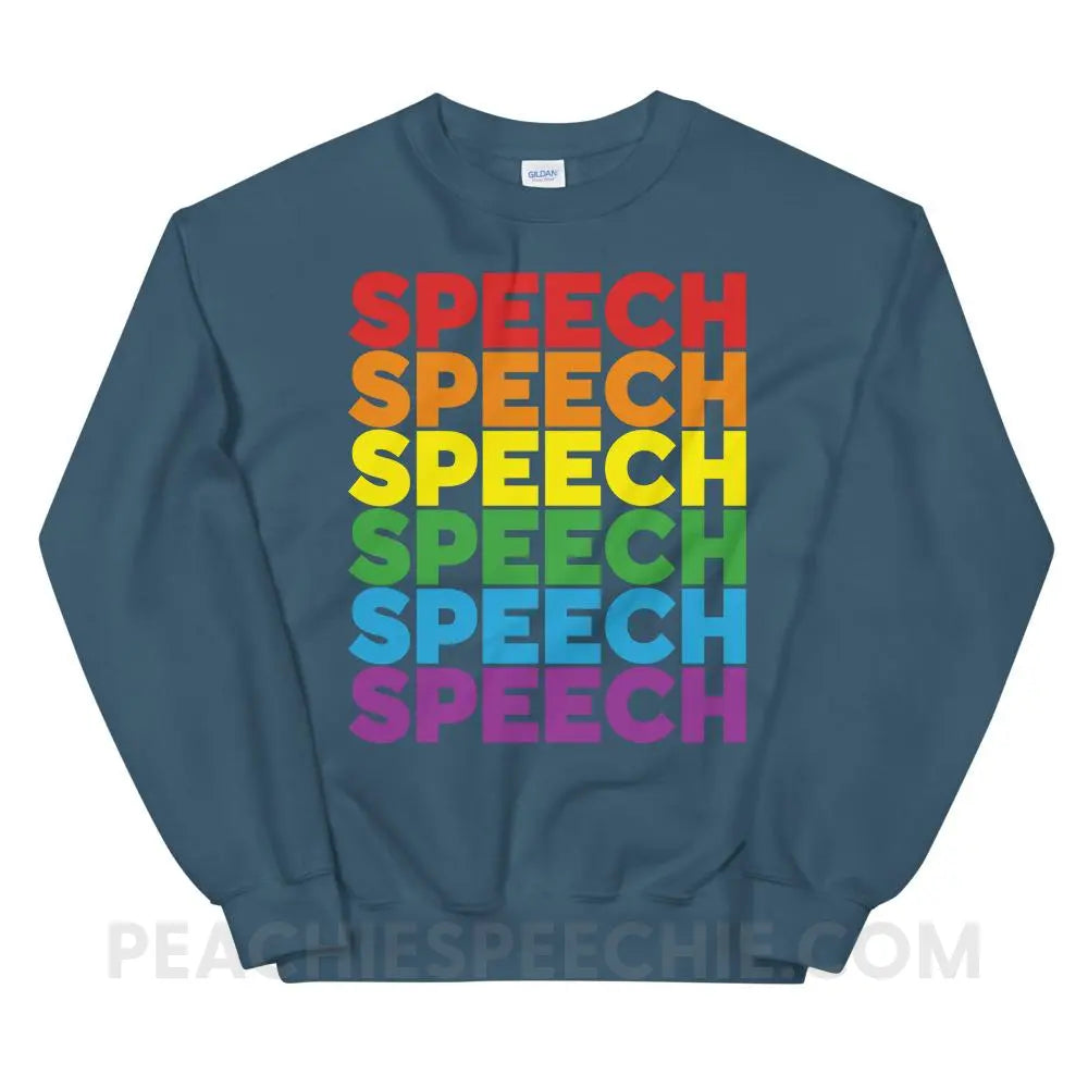 Rainbow Speech Classic Sweatshirt - Indigo Blue / S Hoodies & Sweatshirts peachiespeechie.com