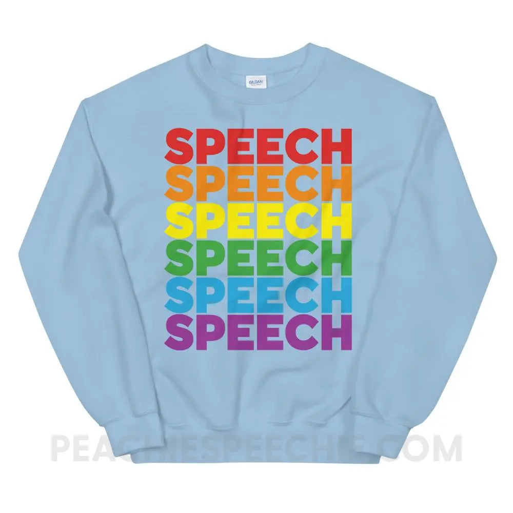 Rainbow Speech Classic Sweatshirt - Light Blue / S - Hoodies & Sweatshirts peachiespeechie.com