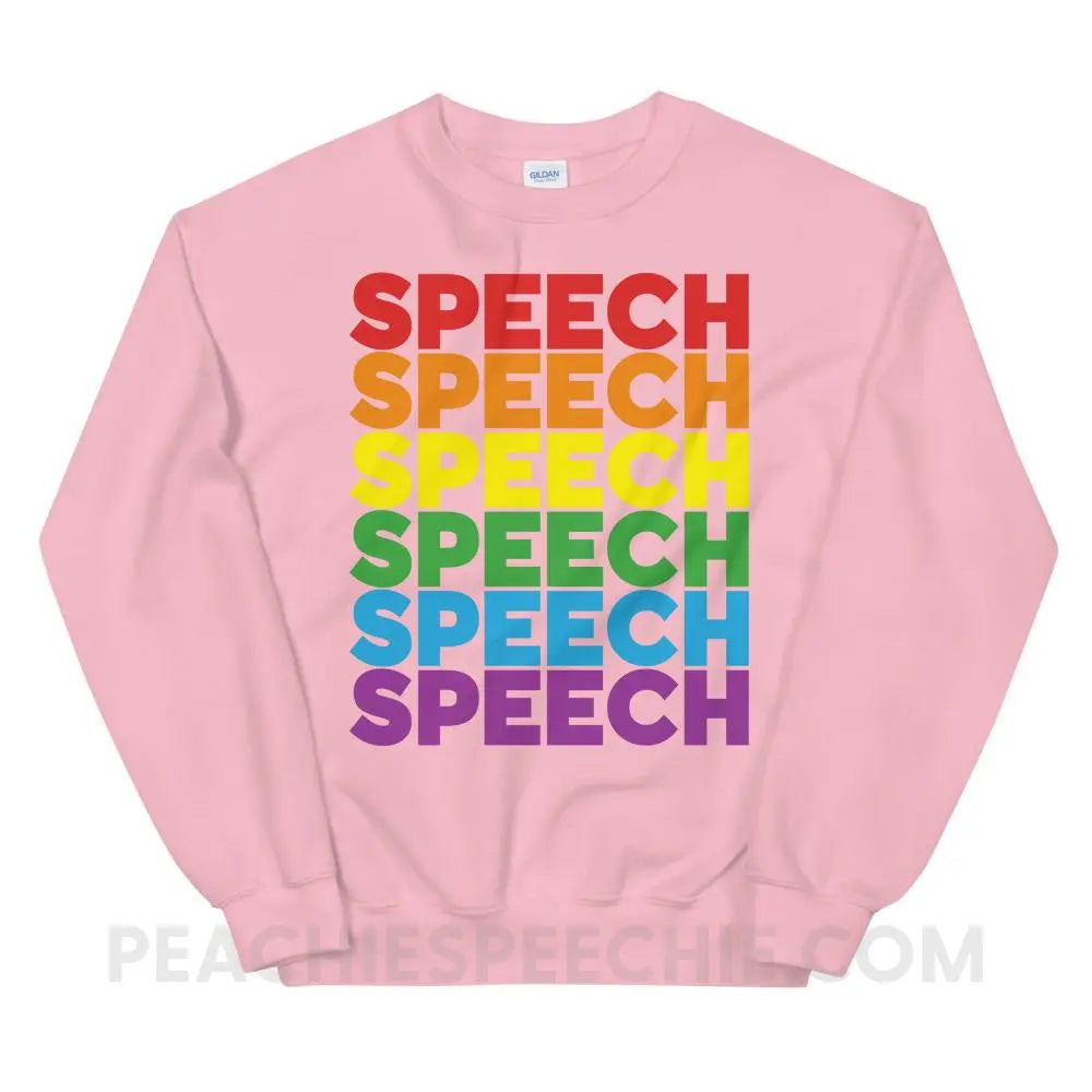 Rainbow Speech Classic Sweatshirt - Light Pink / S - Hoodies & Sweatshirts peachiespeechie.com