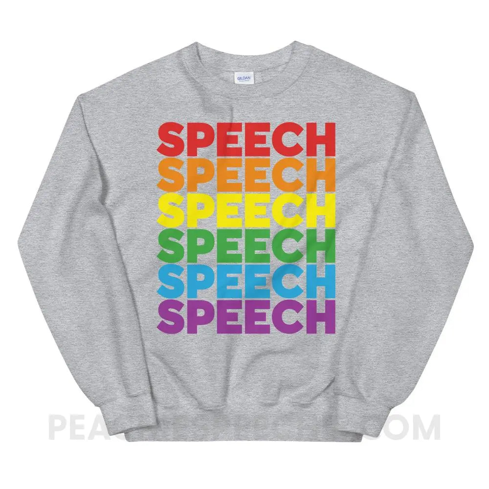 Rainbow Speech Classic Sweatshirt - Sport Grey / S - Hoodies & Sweatshirts peachiespeechie.com