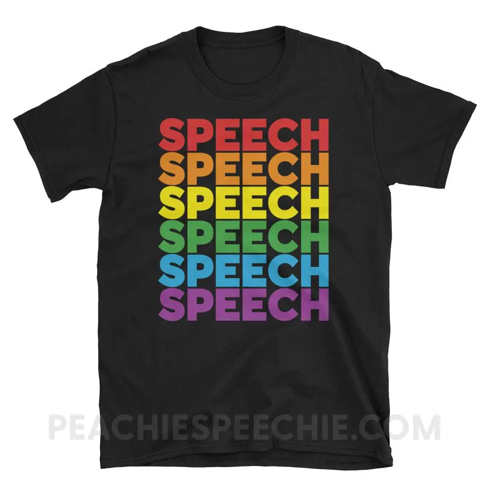 Rainbow Speech Classic Tee - Black / S - T-Shirts & Tops peachiespeechie.com