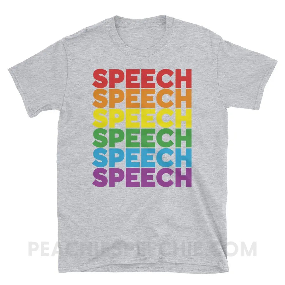 Rainbow Speech Classic Tee - Sport Grey / S - T-Shirts & Tops peachiespeechie.com