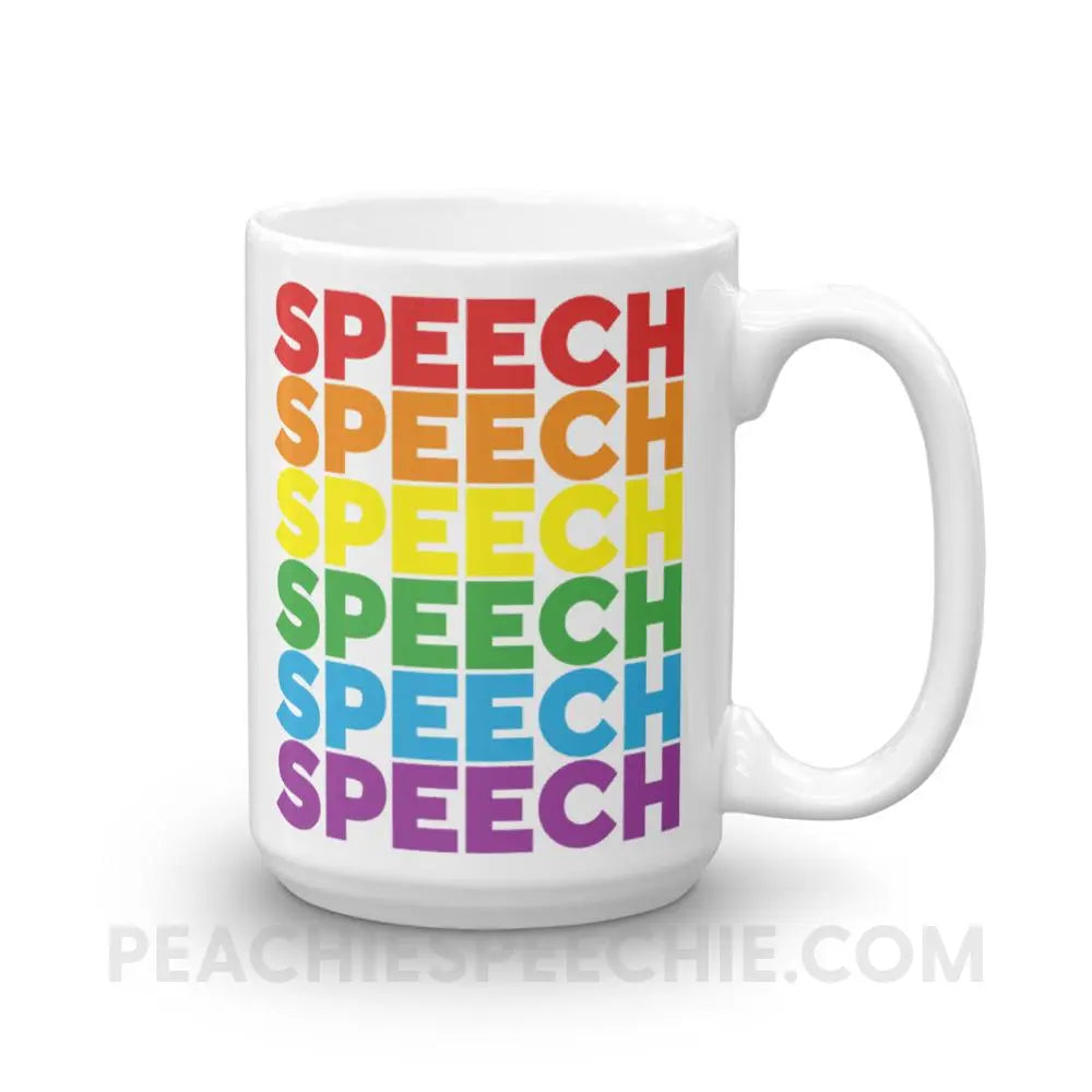 Rainbow Speech Coffee Mug - 15oz - Mugs peachiespeechie.com