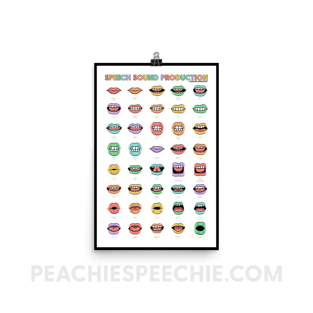 Rainbow Speech Sound Production Poster - 12″×18″ - peachiespeechie.com