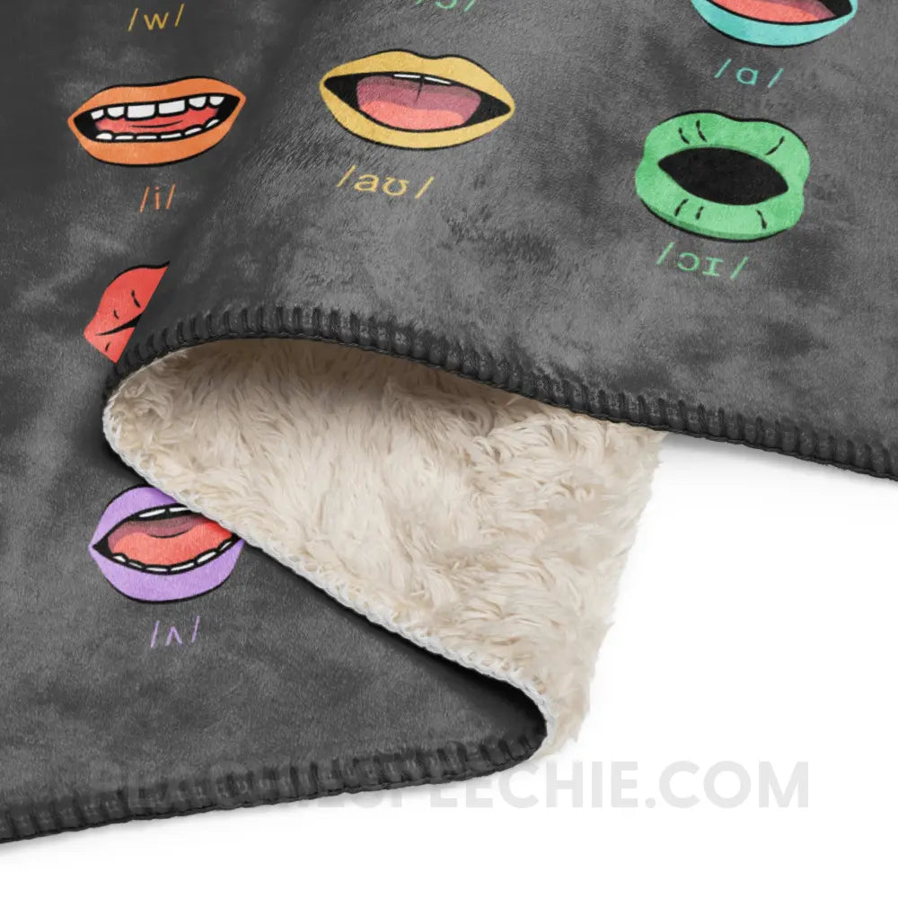 Rainbow Speech Sound Production Sherpa Blanket - peachiespeechie.com