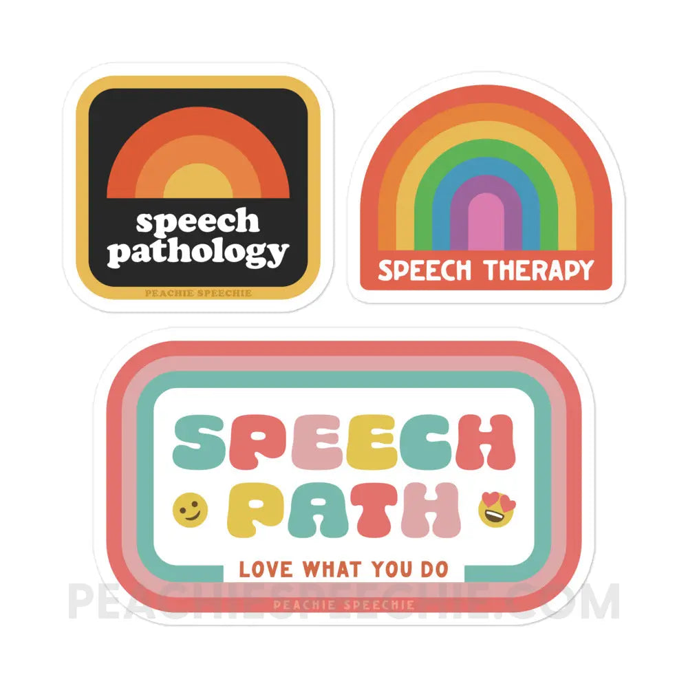 Rainbow Speech Stickers - peachiespeechie.com