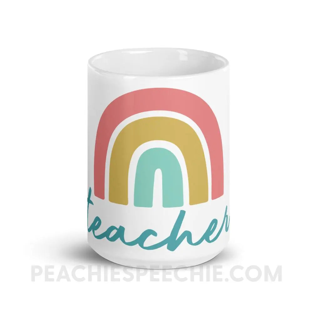Rainbow Teacher Coffee Mug - Mugs peachiespeechie.com