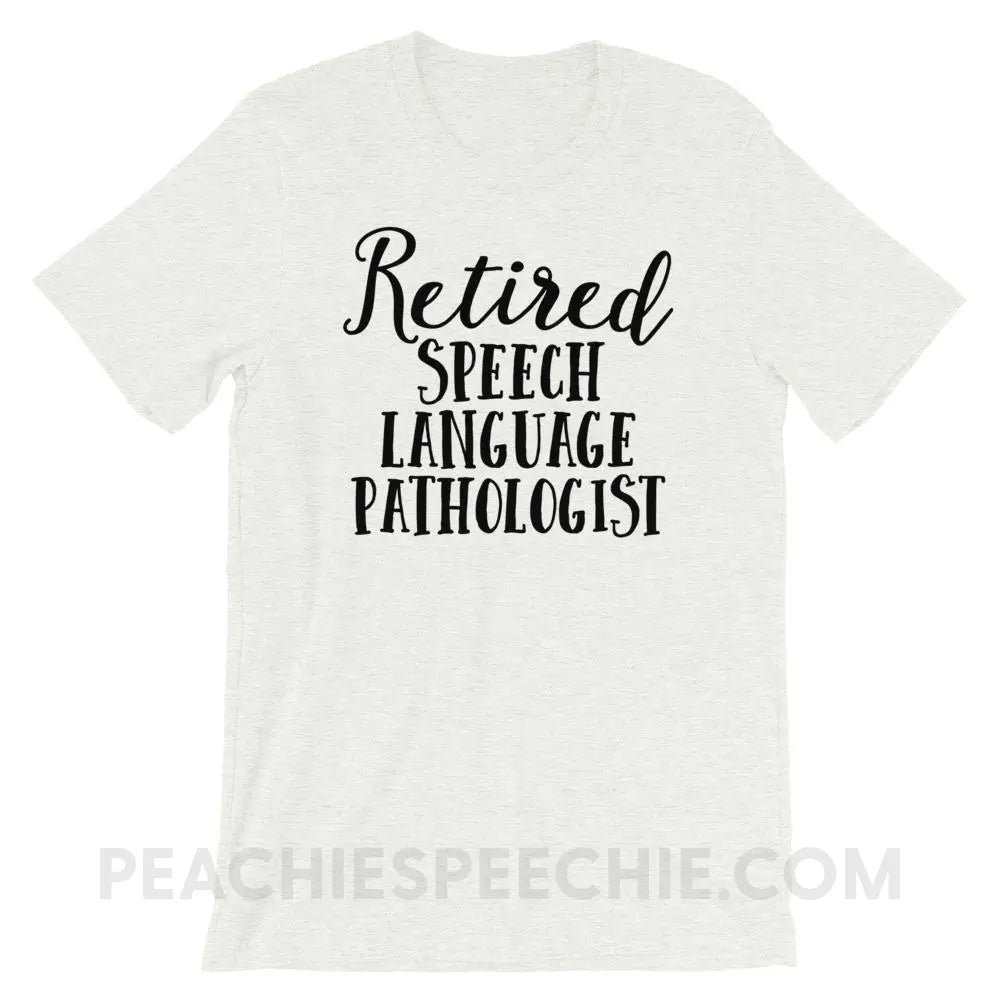 Retired SLP Premium Soft Tee - Ash / S - T-Shirts & Tops peachiespeechie.com