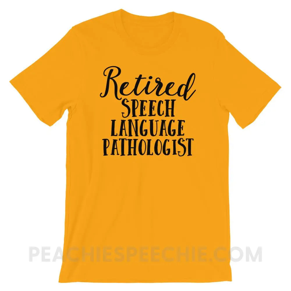 Retired SLP Premium Soft Tee - Gold / S - T-Shirts & Tops peachiespeechie.com