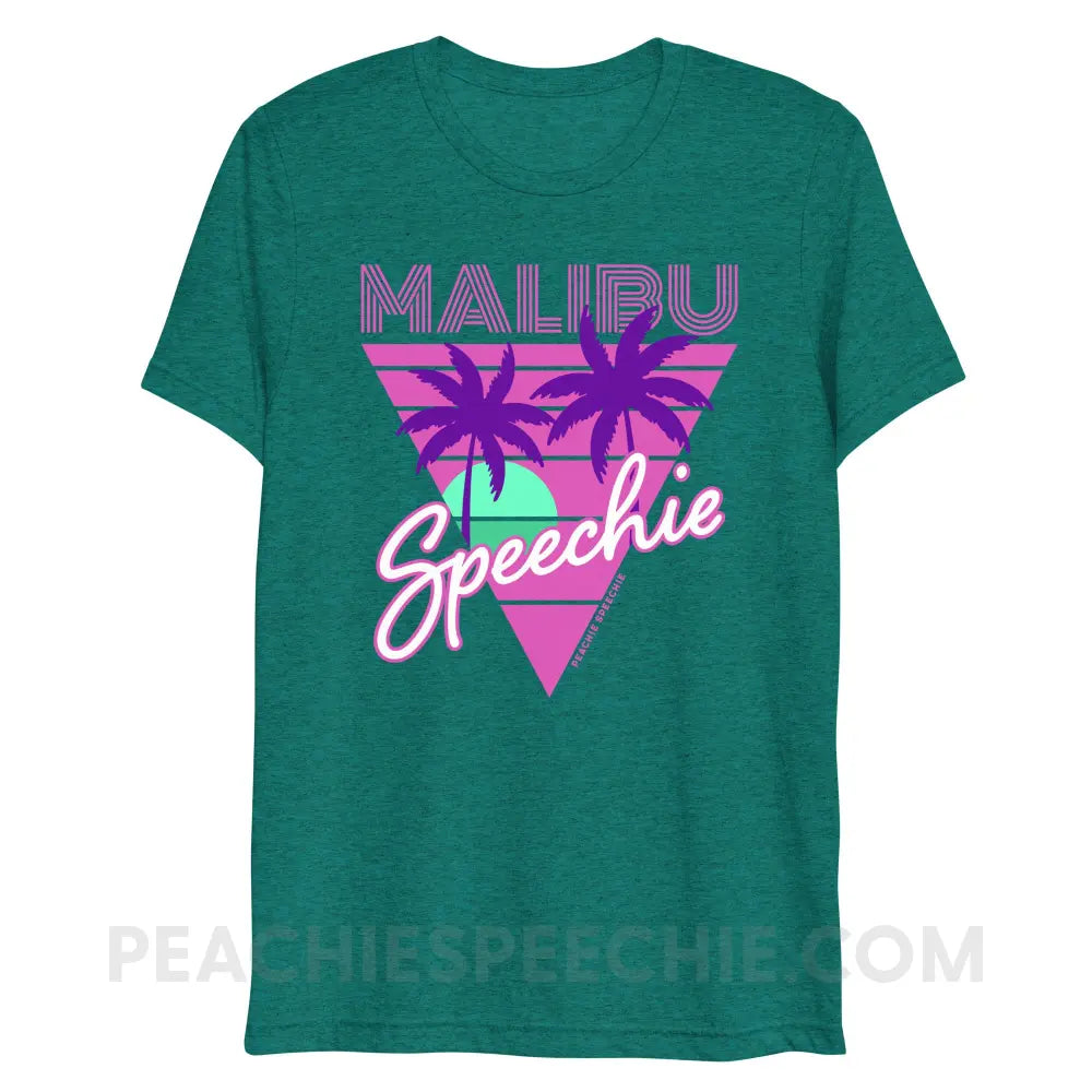 Retro Malibu Speechie Tri-Blend Tee - Teal Triblend / XS - peachiespeechie.com