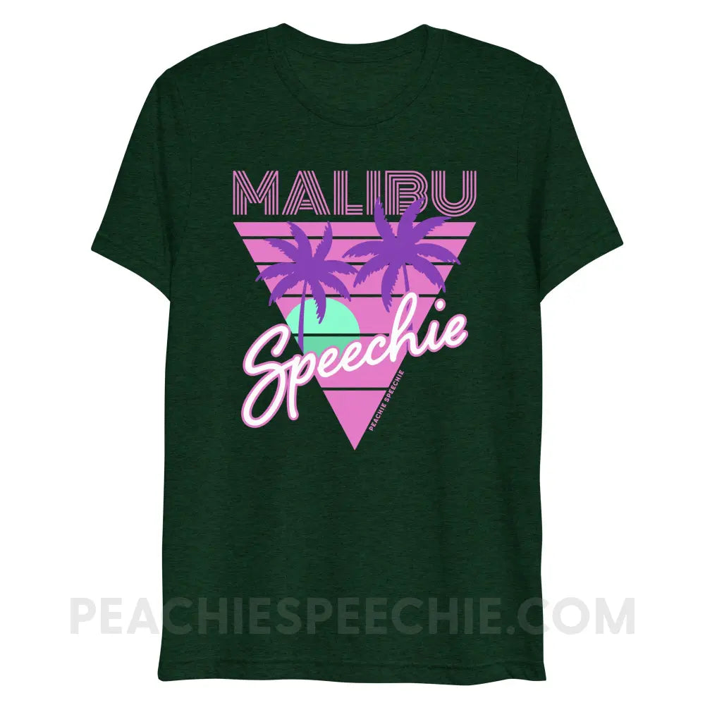 Retro Malibu Speechie Tri-Blend Tee - Emerald Triblend / XS - peachiespeechie.com