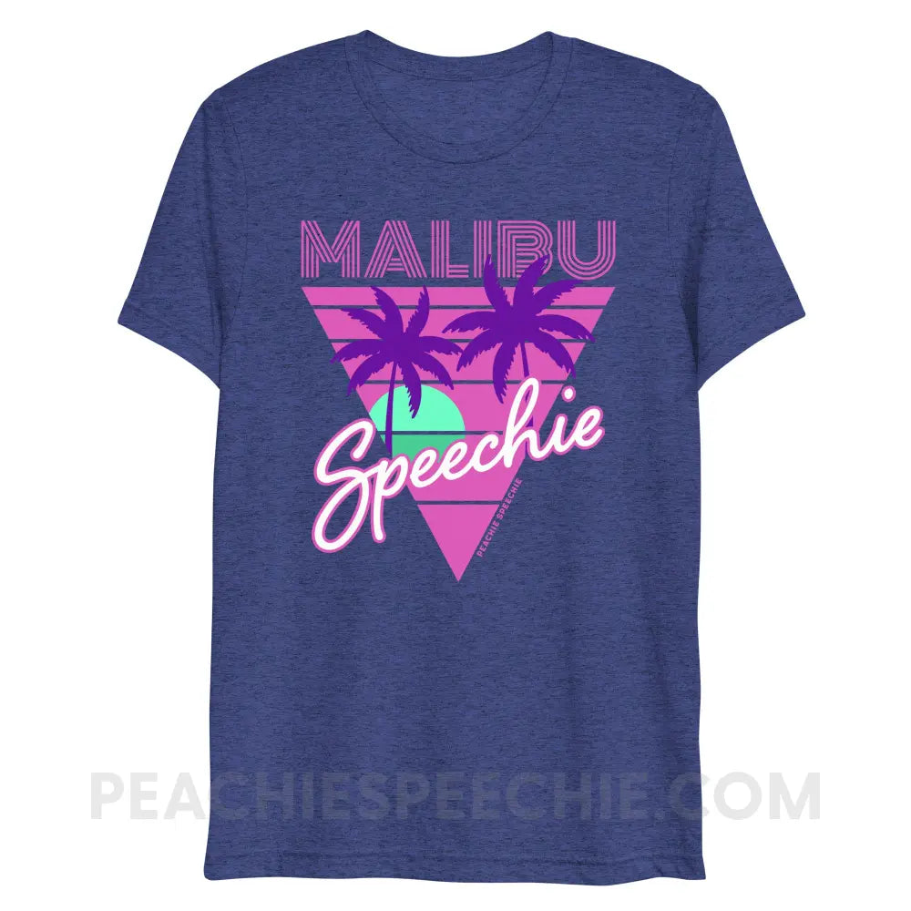 Retro Malibu Speechie Tri-Blend Tee - Navy Triblend / XS - peachiespeechie.com