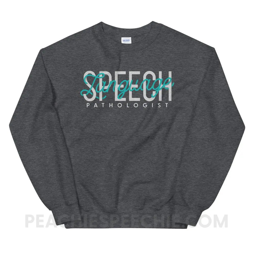 Retro Speech Language Pathologist Classic Sweatshirt - Dark Heather / S - Hoodies & Sweatshirts peachiespeechie.com