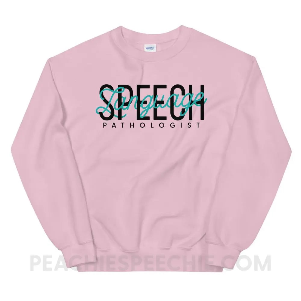 Retro Speech Language Pathologist Classic Sweatshirt - Light Pink / S Hoodies & Sweatshirts peachiespeechie.com