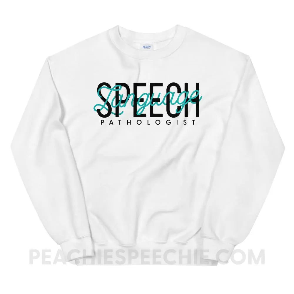 Retro Speech Language Pathologist Classic Sweatshirt - White / S Hoodies & Sweatshirts peachiespeechie.com