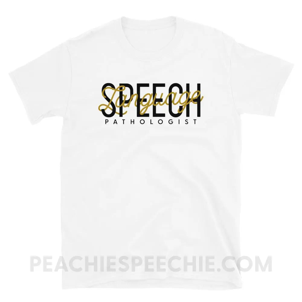 Retro Speech Language Pathologist Classic Tee - White / S - T-Shirts & Tops peachiespeechie.com