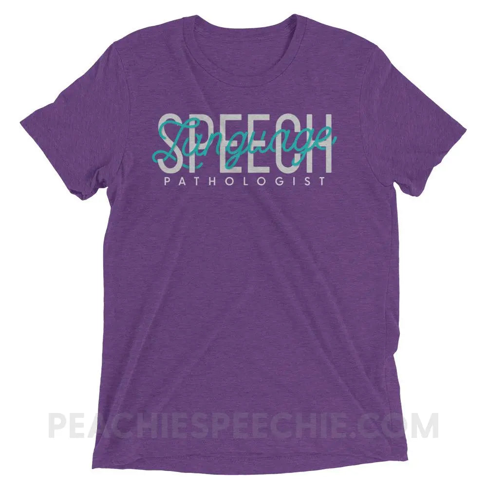 Retro Speech Language Pathologist Tri-Blend Tee - Purple Triblend / XS - T-Shirts & Tops peachiespeechie.com